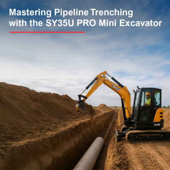 Mastering Pipeline Trenching with the SY35U PRO Mini Excavator